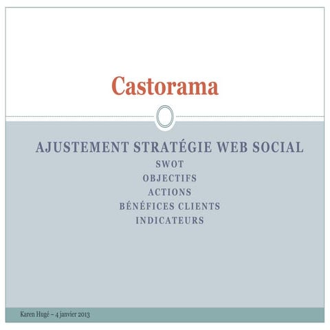 Castorama swot + stratégie + kpi