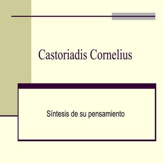 Castoriadis teórico