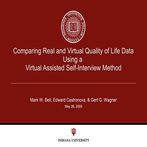 Comparing Real and Virtual Quality of Life Data Using a Virtual Assisted Self-Interview Method