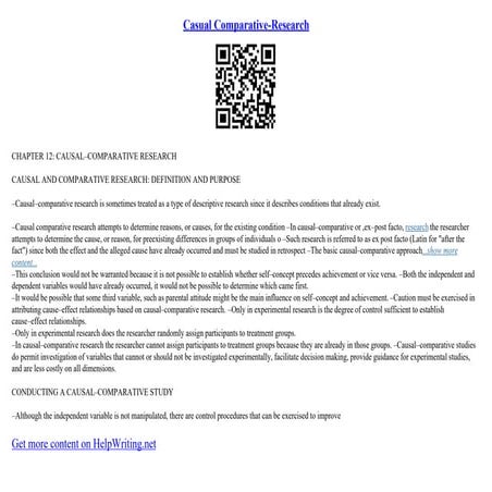 Casual Comparative-Research