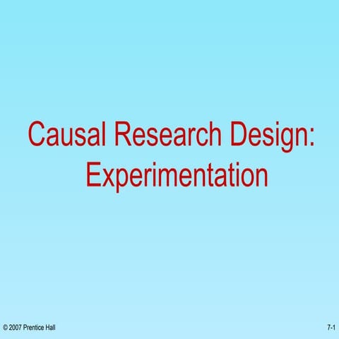 Casual research design experimentation