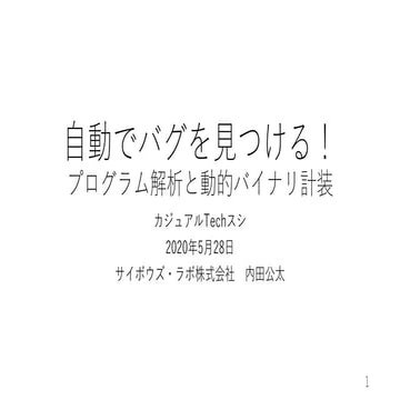 自動でバグを見つける！プログラム解析と動的バイナリ計装