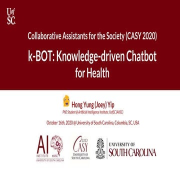 k-BOT: Knowledge-driven Chatbot for Health @ CASY2020