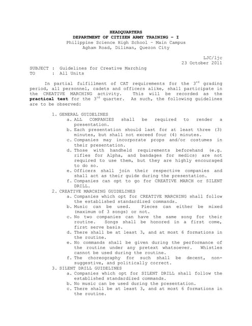 Cat   creative marching guidelines