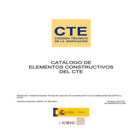 Catálogo de elementos constructivos del CTE