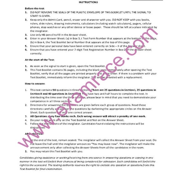 CAT 2008 Previous Year Question Paper with Answer Key