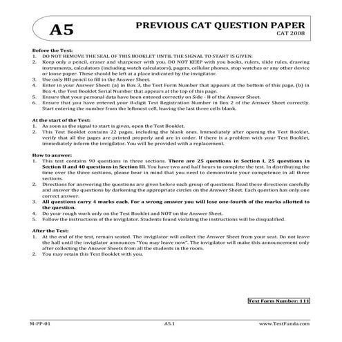 Cat sample-paper-1 | PDF