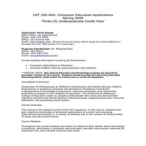 Cat 200 Fall 2009 Syllabus