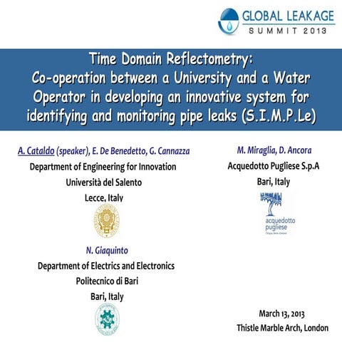 Innovativo sistema di ricerca perdite delle reti idriche