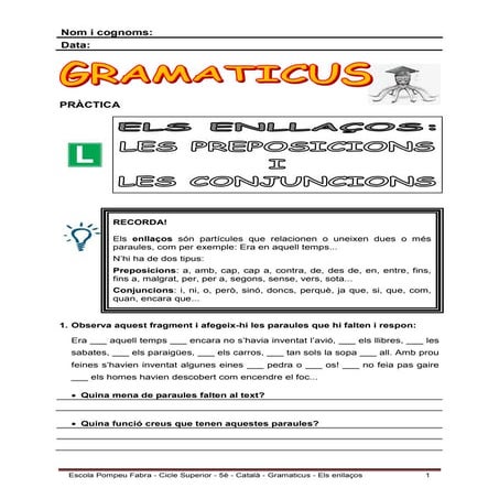 Català gramatica preposicions_i_conjuncions