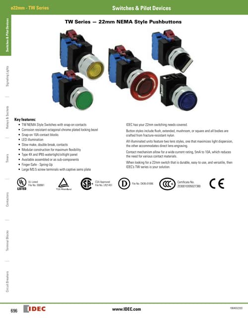 IDEC ASLWLU-S Switch 22MM KNOB Lens Blue for TW Series Pilot Devices Illuminated SELECTOR Switch