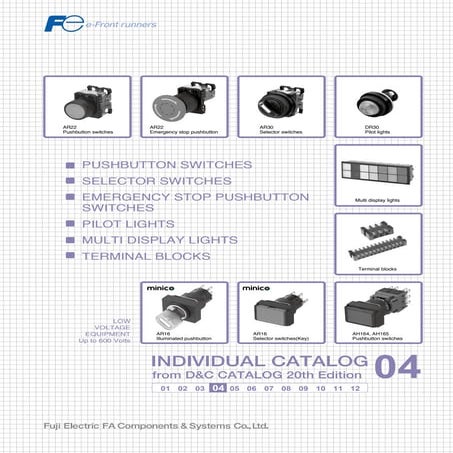 Catalog đèn báo nút nhấn Fuji Electric Nhật bản