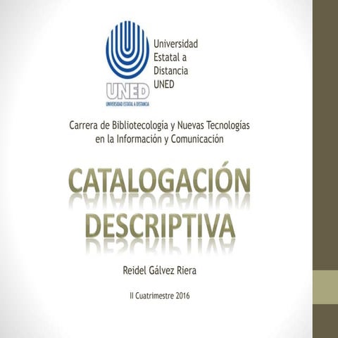 Catalogación descriptiva OK.