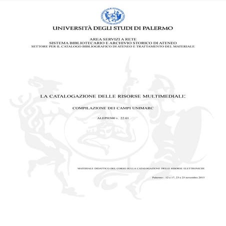 La catalogazione di risorse multimediali