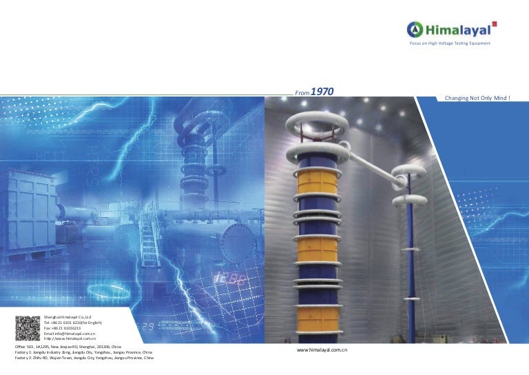 Catalog for high voltage test equipment