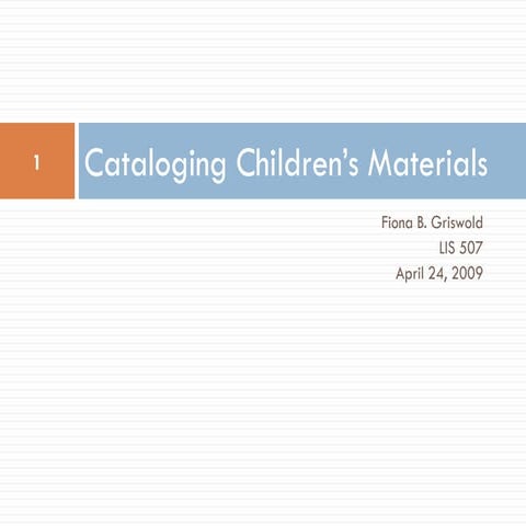 Cataloging Children's Materials