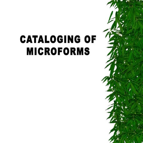 Cataloging microforms
