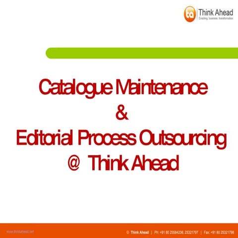 Catalog maintenance and epo services at ta
