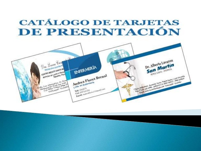 catalogo y modelos de tarjetas de presentación