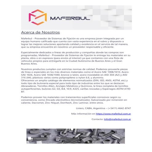 Catalogo abrazaderas y soportes MAFERBUL