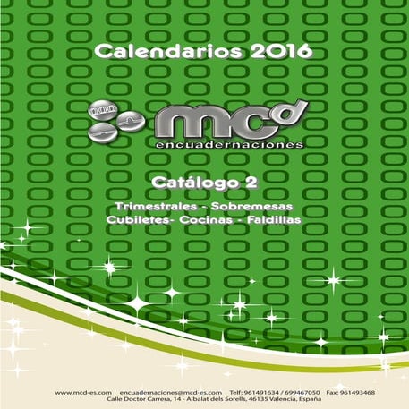 Catalogo Calendarios 2 2016 MCD Encuadernaciones