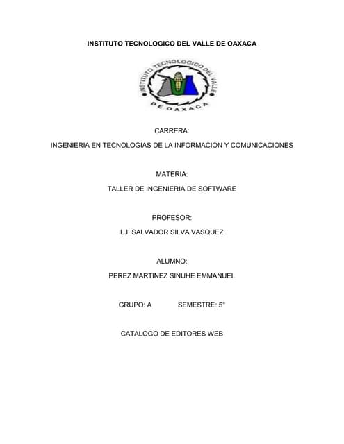 Catalogo de editores web sinuhe emmanuel perez martinez