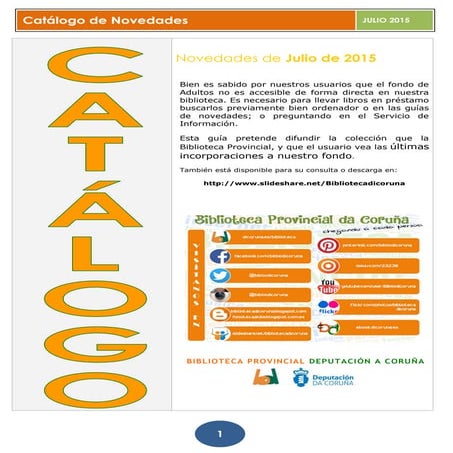 Catalogo de novedades julio 2015