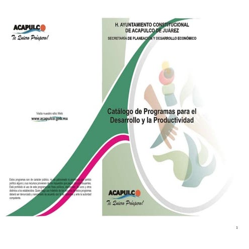 Catálogo de programas para el desarrollo y productividad
