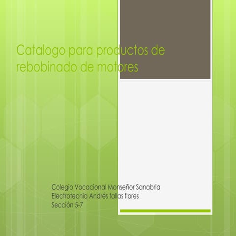 Catalogo para productos de rebobinado de motores