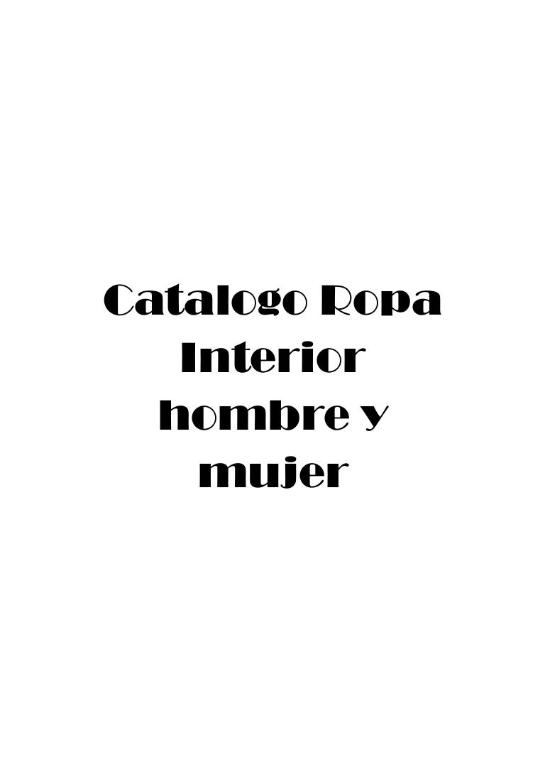 Catalogo ropa interior hombre y mujer