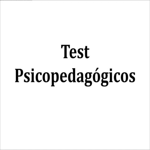 Tets Psicopedagogicoa