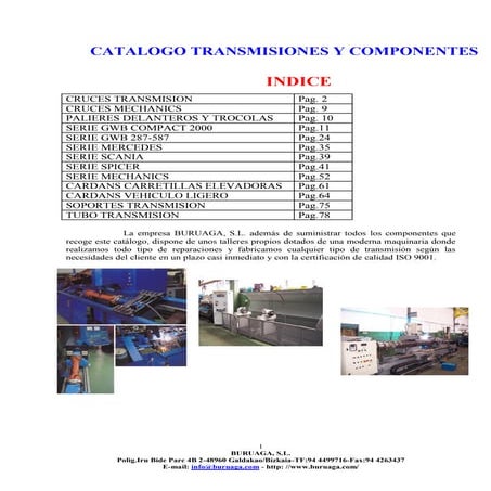 Catalogo transmisiones y componentes