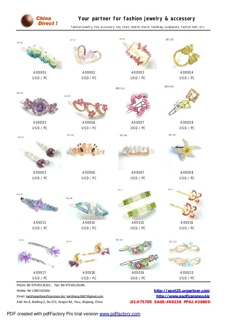 our jewelry catalog sample
