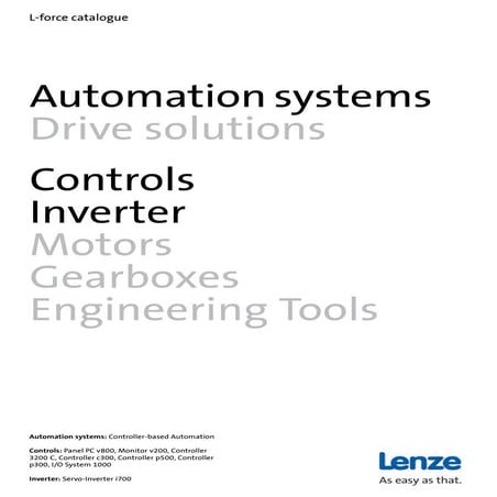 Catalogue - Lenze FAST motion control solutions portfolio | PDF