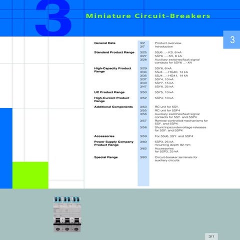 Thông số kĩ thuật siemens miniature circuit breakers