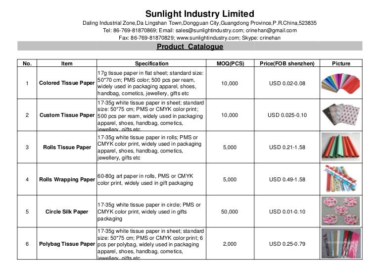 packaging products from sunlight industry ltd standard sheet of paper