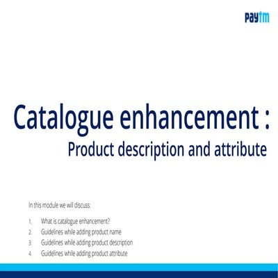 Product description and attribute