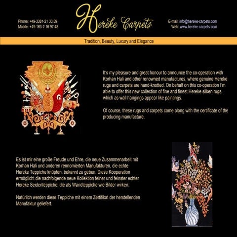 Current Catalogue - Hereke Carpets