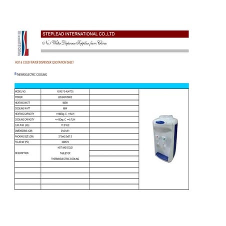 Catalogue of water dispenser 2012 | PDF