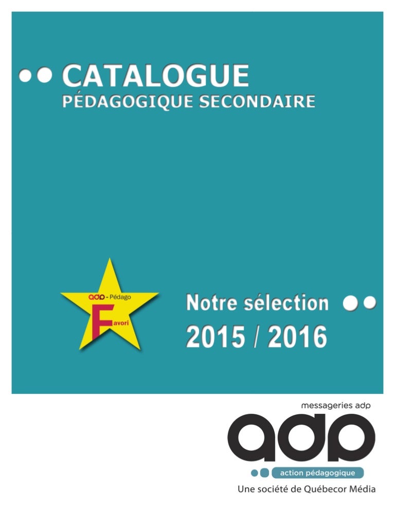 Catalogue Pedagogique Secondaire Notre Selection 15 16