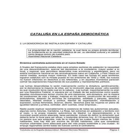 Cataluña en la democracia