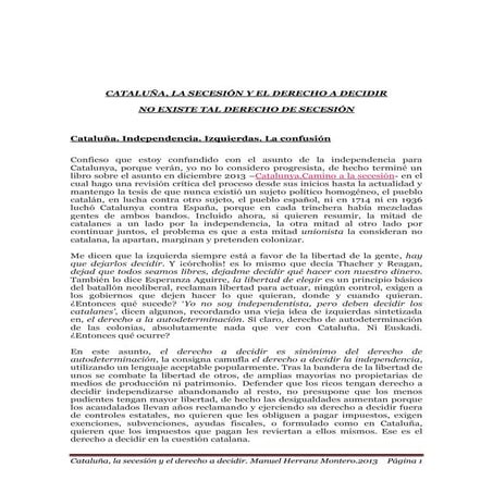Cataluña la secesión y el derecho a decidir