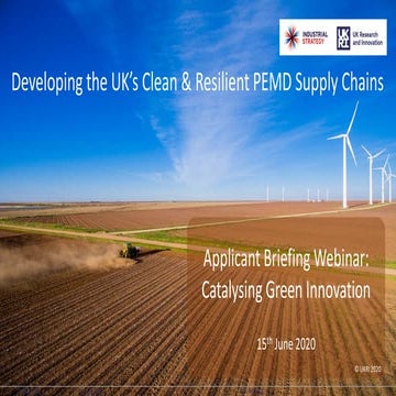 Catalysing Green Innovation: Strand 1, advancing PEMD supply chain