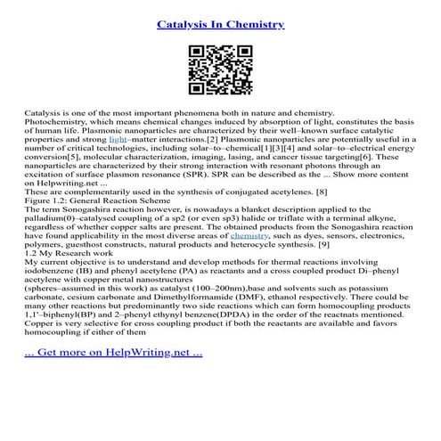 Catalysis In Chemistry