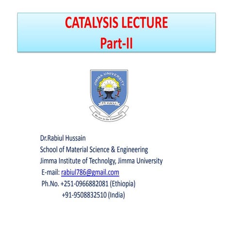 Catalysis lecture 2