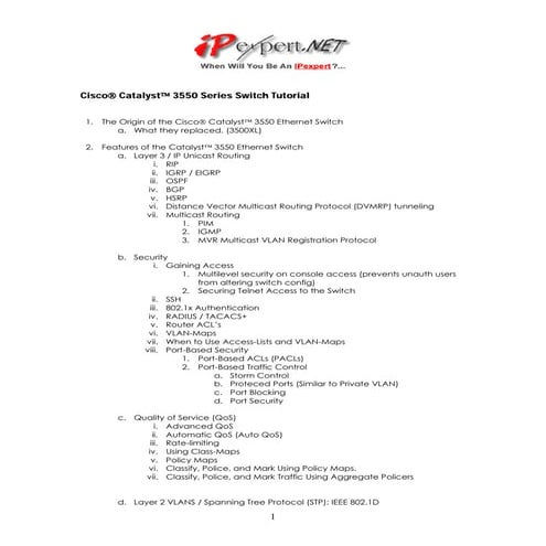 Catalyst 3550 tutorial