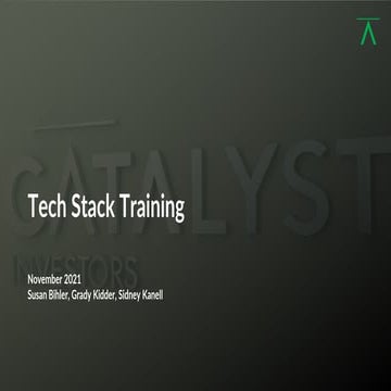 Tech Stack Training