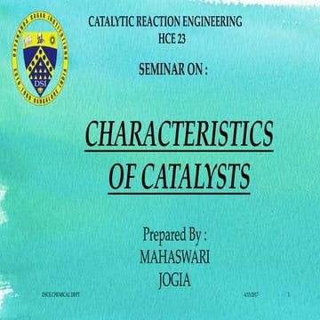 Catalysts characteristics seminar