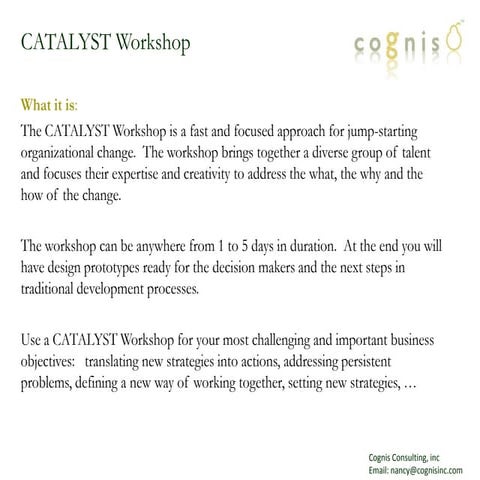 Catalyst Workshop Engagement Overview