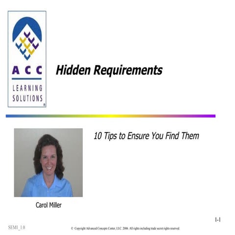 Catalyze Webcast -  Finding Requirements - 092007